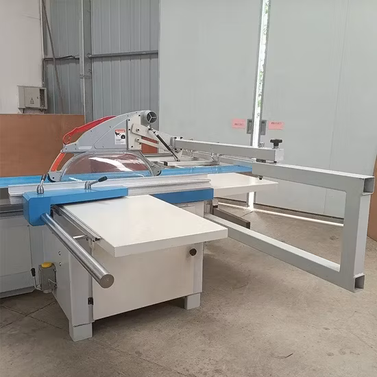 Máquina de corte de madera contrachapada de melamina y MDF, hoja de sierra doble de 45 y 90 grados, Mesa Deslizante de precisión, sierra de Panel